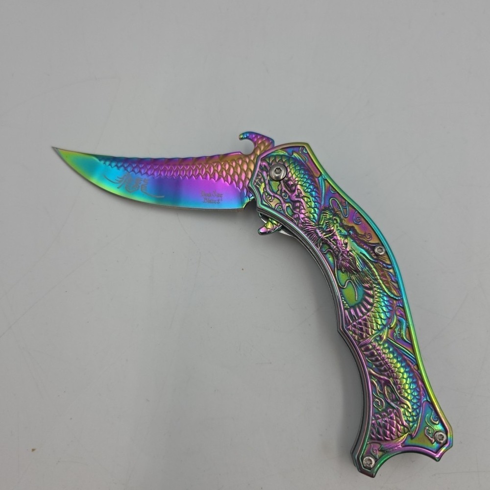 DARK SIDE BLADES (DS-A019) Rainbow Dragon Spring Asstd. Folding Pocketknife